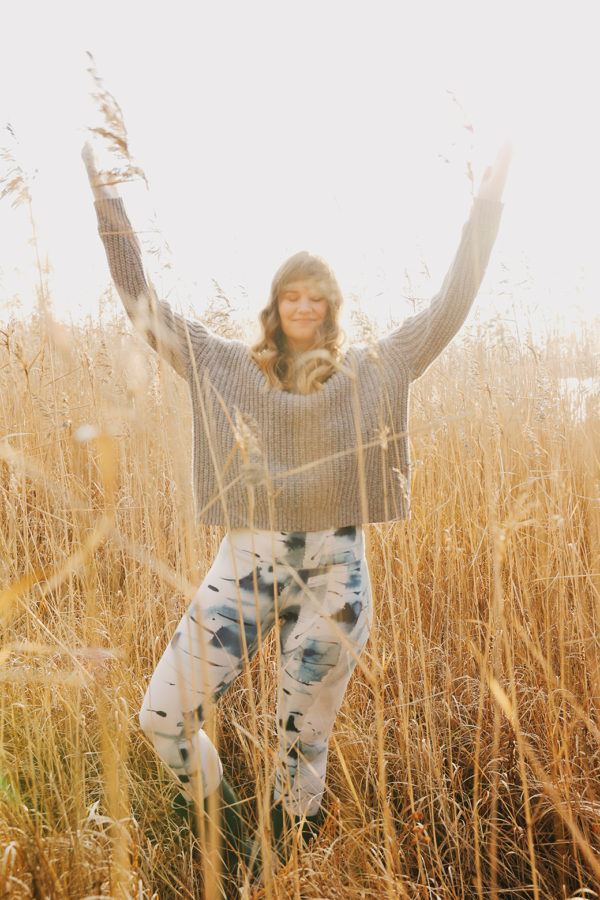 Ethically made sustainable silver birch art leggings