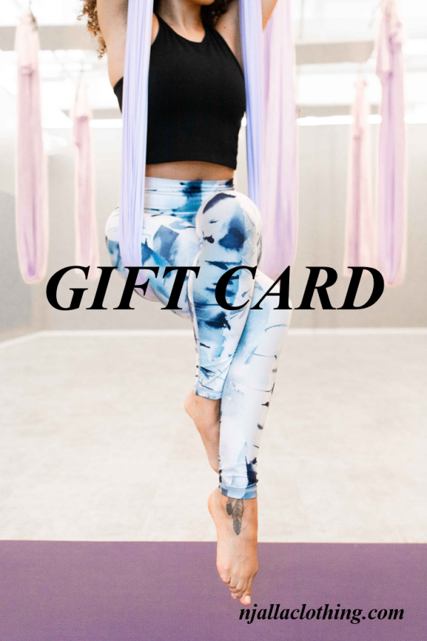 gift card for Njálla Clothing ethically made sustainable yoga wear with art prints from Finland